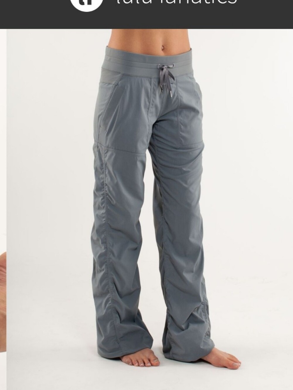 Lululemon Dance Studio Grey Drawstring Active Pants Fully Lined
